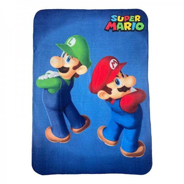 Κουβέρτα polar fleece με σχέδιο Super Mario Luigi, πολύχρωμη